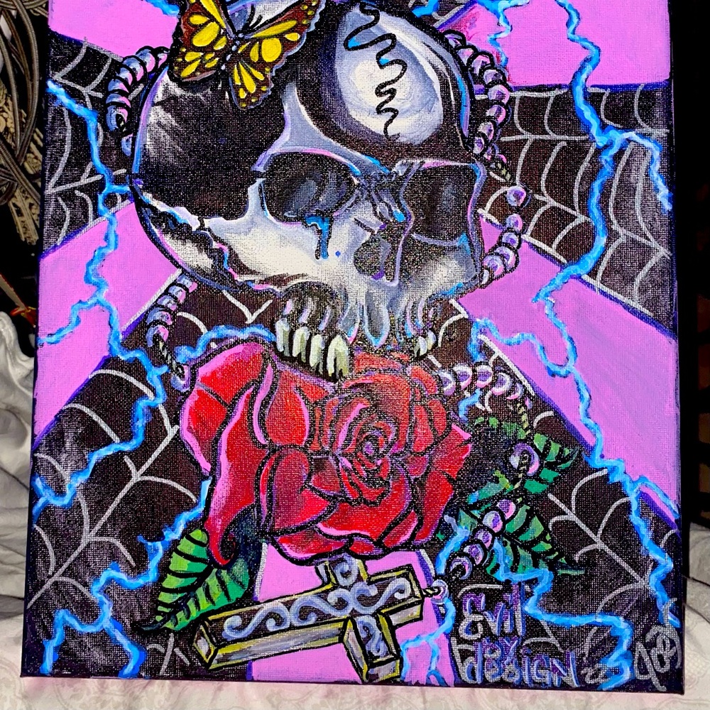 One of a kind graffiti/tattoo art by local artist